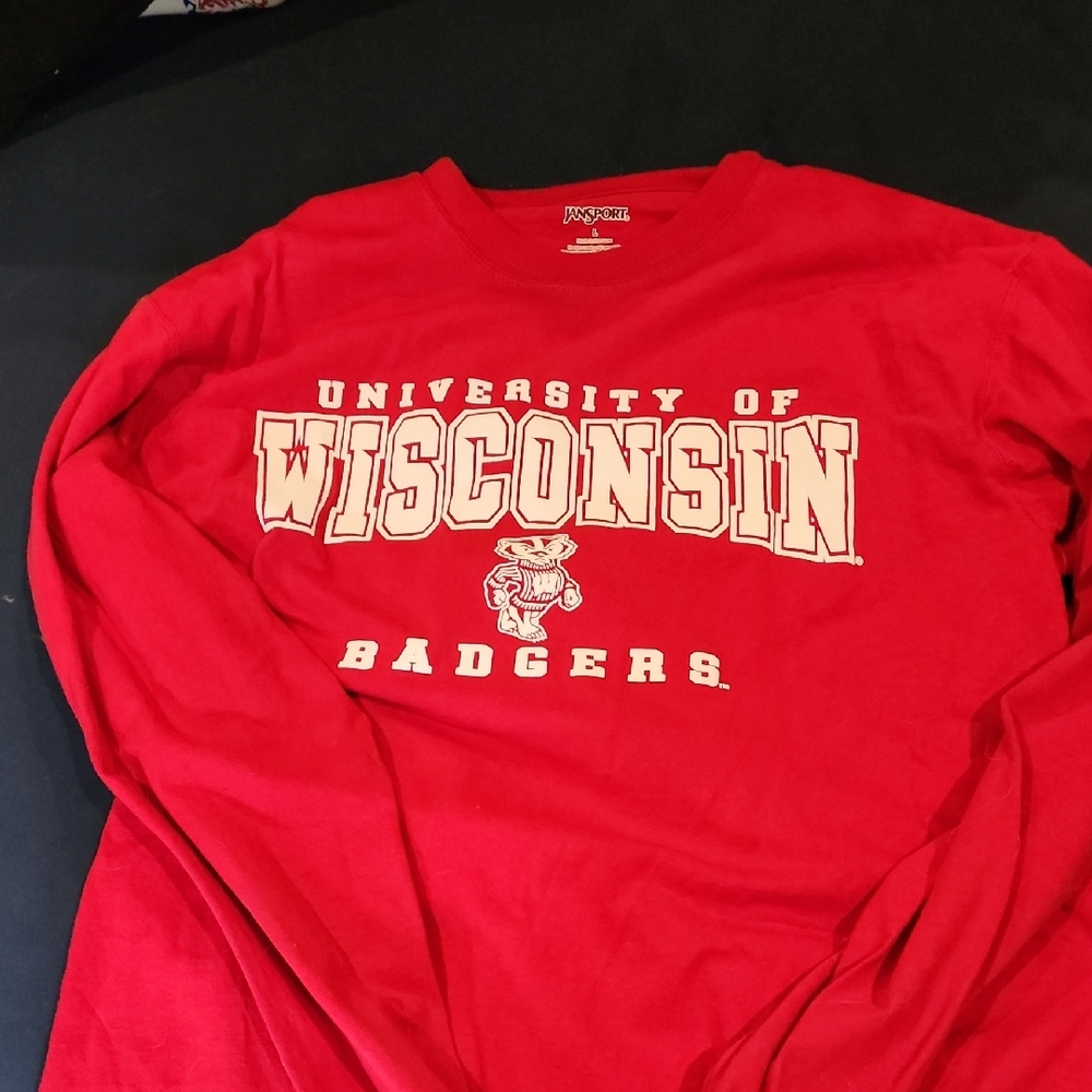 Jansport Red University of Wisconsin Long Sleeve Tee